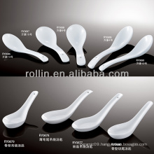 healthy durable white porcelain soup spoon